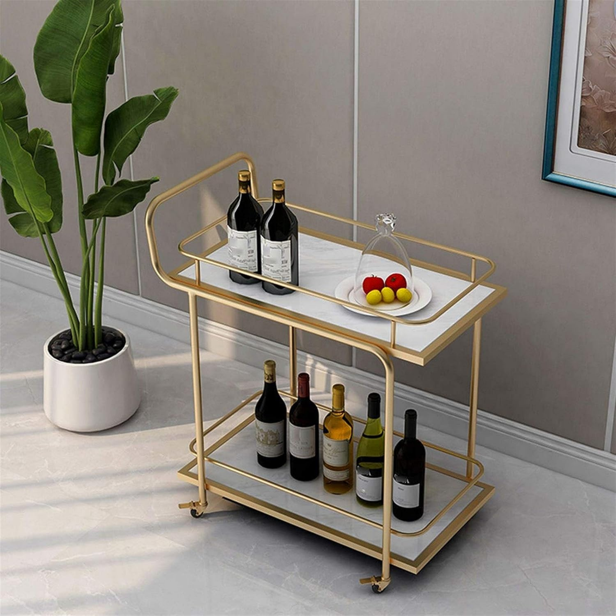 Modern gold bar cart