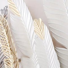 Modern metal feather wall art