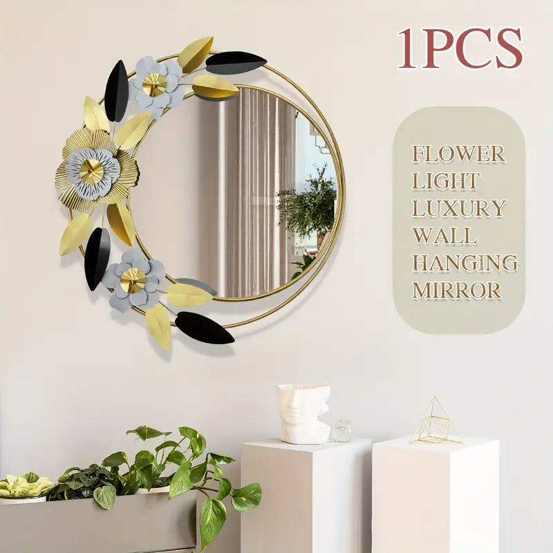 Modern metallic floral mirror