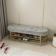 Modern upholstered shoe bench