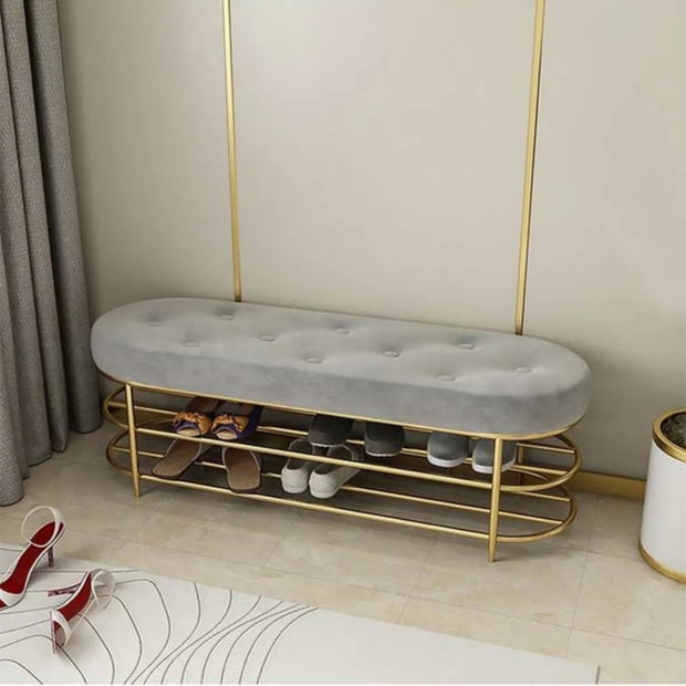 Modern upholstered shoe bench