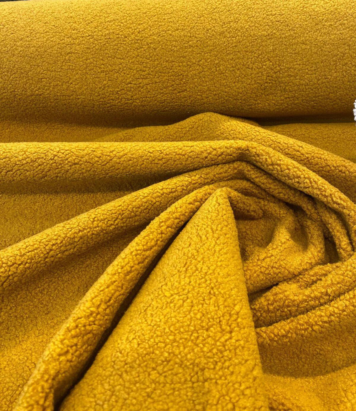 Soft boucle fabric in mustard yellow
