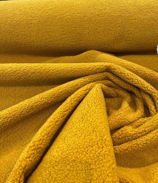 Soft Boucle Fabric In Mustard Yellow Color - WoodenTwist