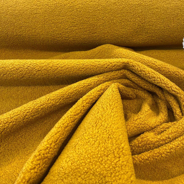 Soft Boucle Fabric In Mustard Yellow Color - WoodenTwist