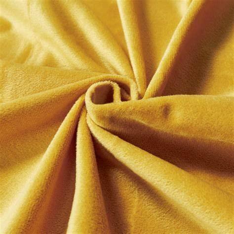 Velours Mustard Yellow Plain Velvet Fabric
