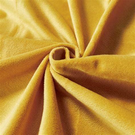 Velours Mustard Yellow Plain Velvet Fabric - WoodenTwist