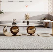 Oval Frame Centre Tables with Marble Top