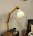 Noel Wooden Floor Lamp with Brown Base and Jute Fabric Lampshade - WoodenTwist