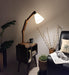 Noel Wooden Floor Lamp with Brown Base and Jute Fabric Lampshade - WoodenTwist