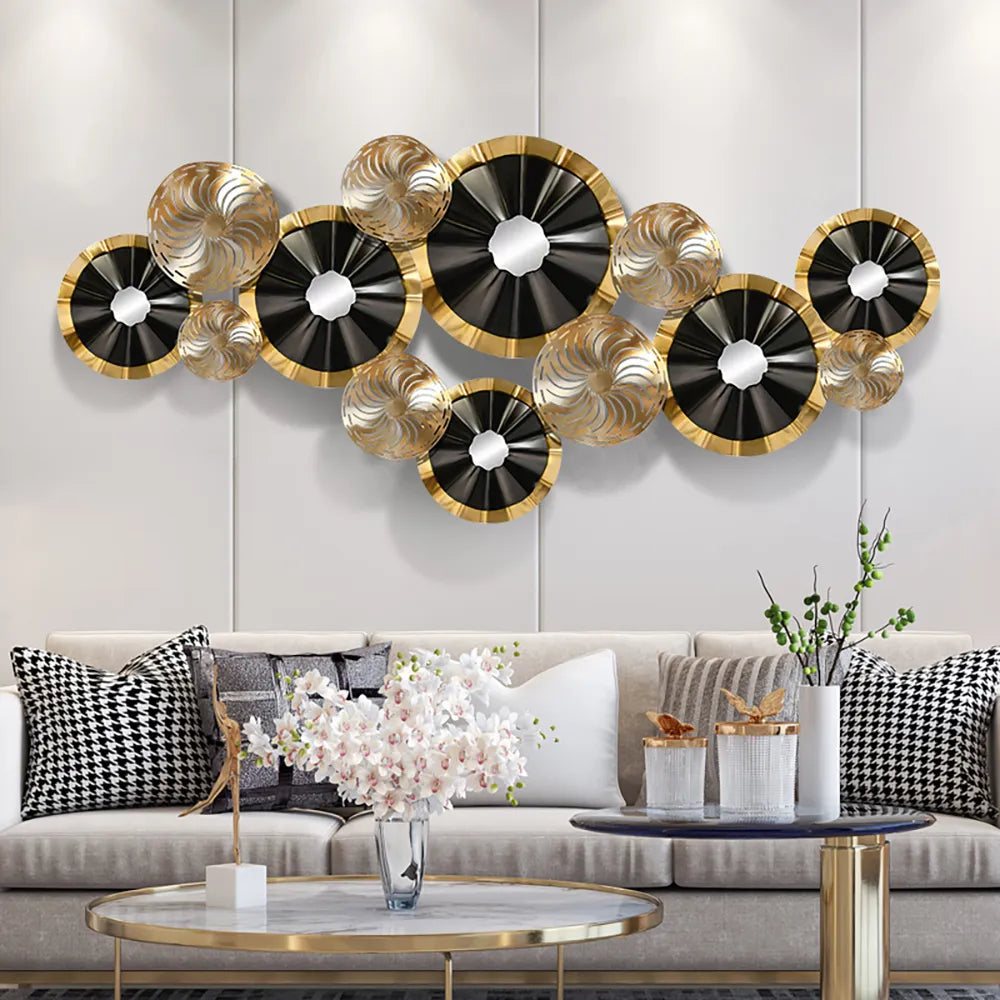 ORBITA LUX modern black and gold circular wall art