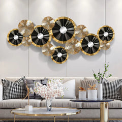 ORBITA LUX modern black and gold circular wall art