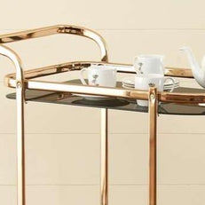 Latvia Gold Bar cart Trolley 2 Tier (Iron) - WoodenTwist