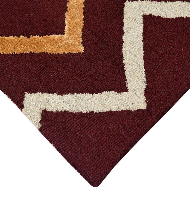 Hand Tufted Canyan Red Berry Color Carpet - WoodenTwist