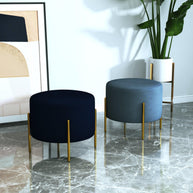 Wooden Twist Luxury Home Decor Accent Ottoman Pouf