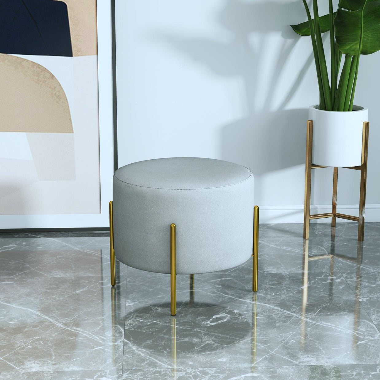 Wooden Twist Luxury Home Decor Accent Ottoman Pouf