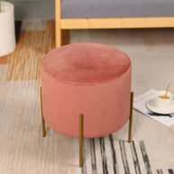 Wooden Twist Luxury Home Decor Accent Ottoman Pouf