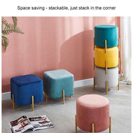 Wooden Twist Luxury Home Decor Accent Ottoman Pouf