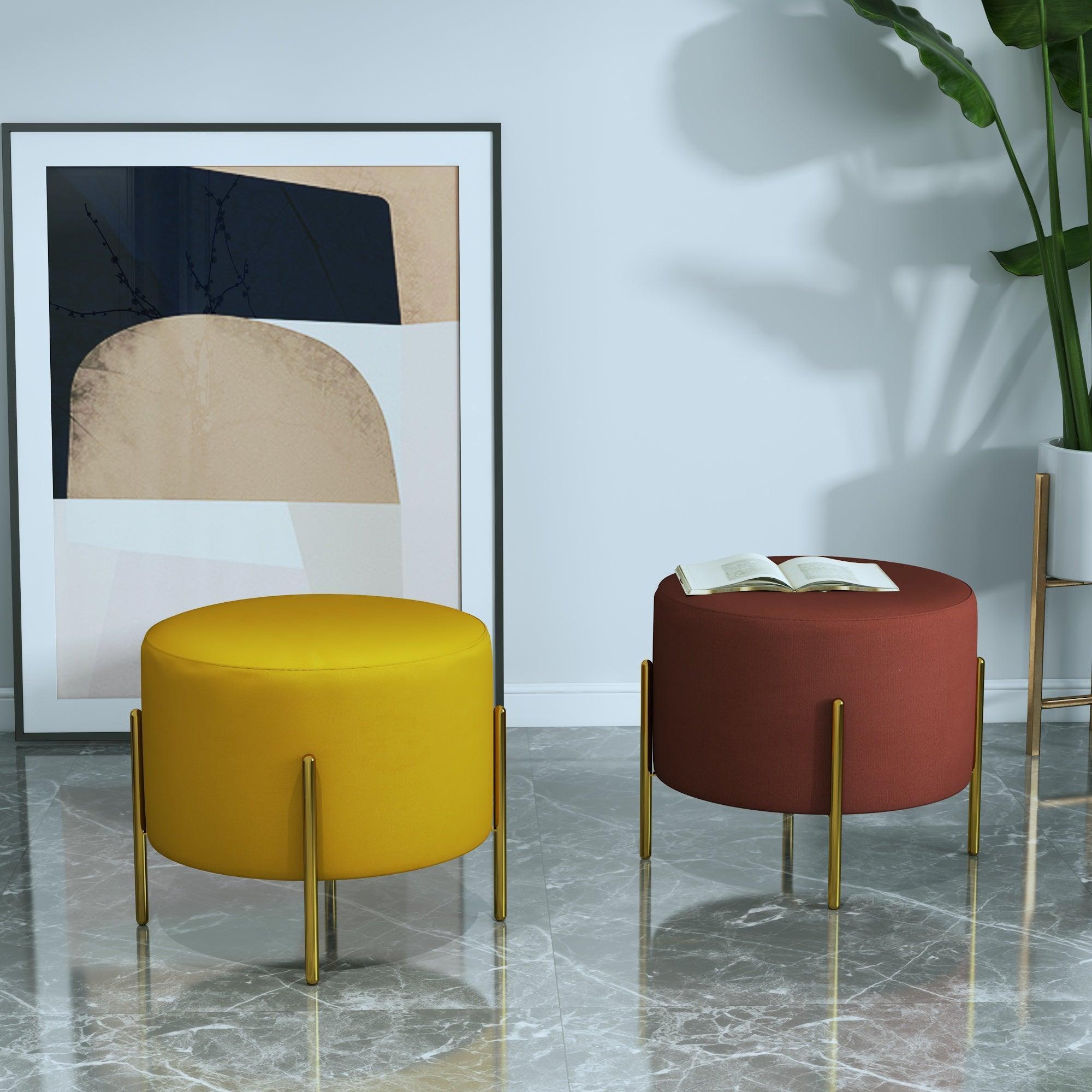 Wooden Twist Luxury Home Decor Accent Ottoman Pouf