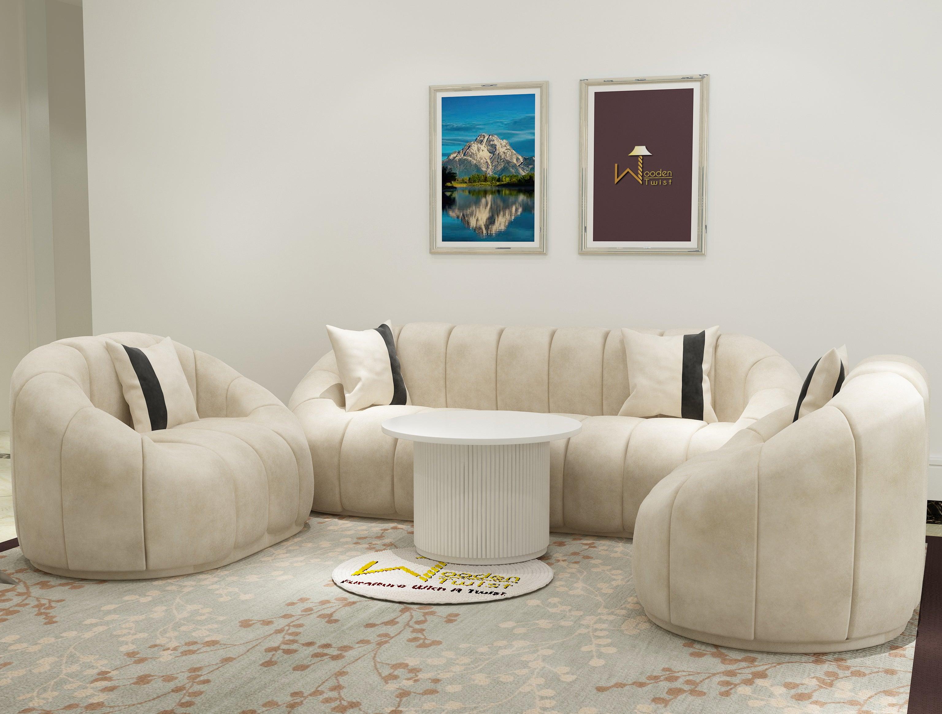 Collin Modern Oval Shape Sofa Set With Center Table - WoodenTwist