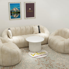 Collin Modern Oval Shape Sofa Set With Center Table - WoodenTwist