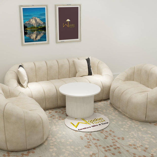 Collin Modern Oval Shape Sofa Set With Center Table - WoodenTwist