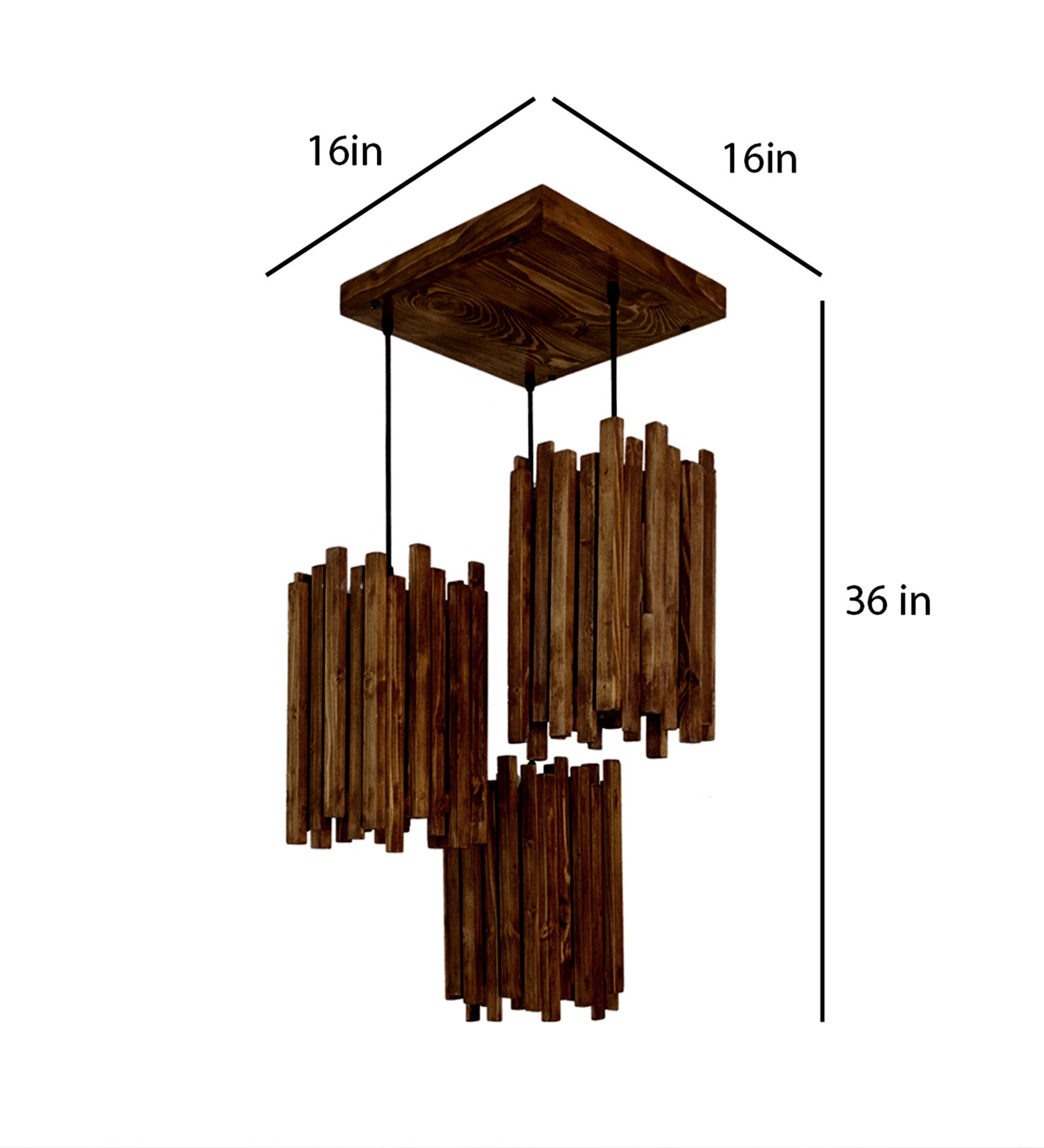 Palisade Brown Wooden Cluster Hanging Lamp