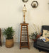 Pascal Wooden Floor Lamp with Brown Base and Jute Fabric Lampshade - WoodenTwist