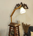 Pascal Wooden Floor Lamp with Brown Base and Jute Fabric Lampshade - WoodenTwist