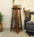 Pascal Wooden Floor Lamp with Brown Base and Jute Fabric Lampshade - WoodenTwist