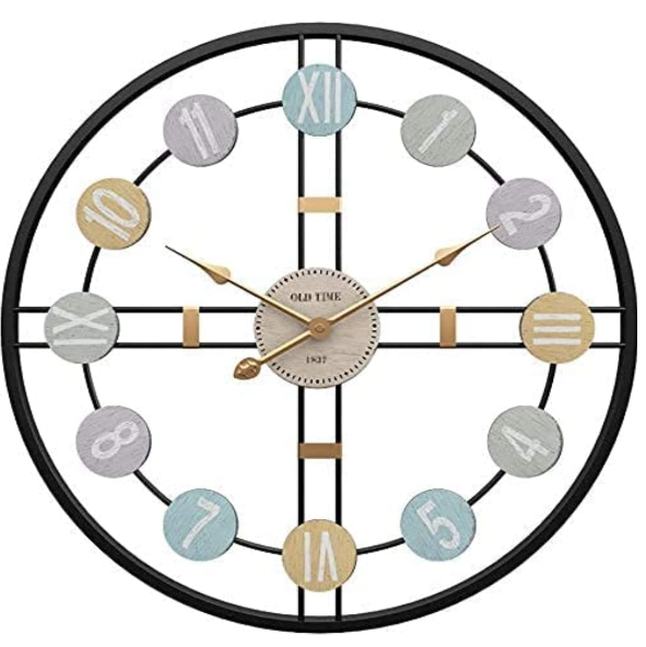 Pastel Mixed Numerals on Modern Clock 