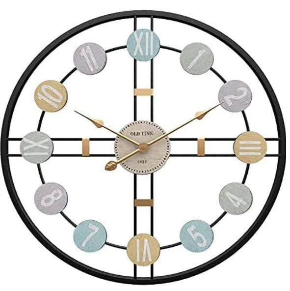 Pastel Mixed Numerals on Modern Clock 