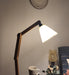 Patrice Wooden Floor Lamp with Brown Base and Jute Fabric Lampshade - WoodenTwist