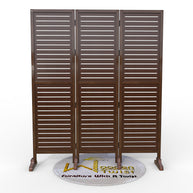 Wooden Twist Rectangular Shape Premium Solid Wood Room Divider ( Brown ) - WoodenTwist