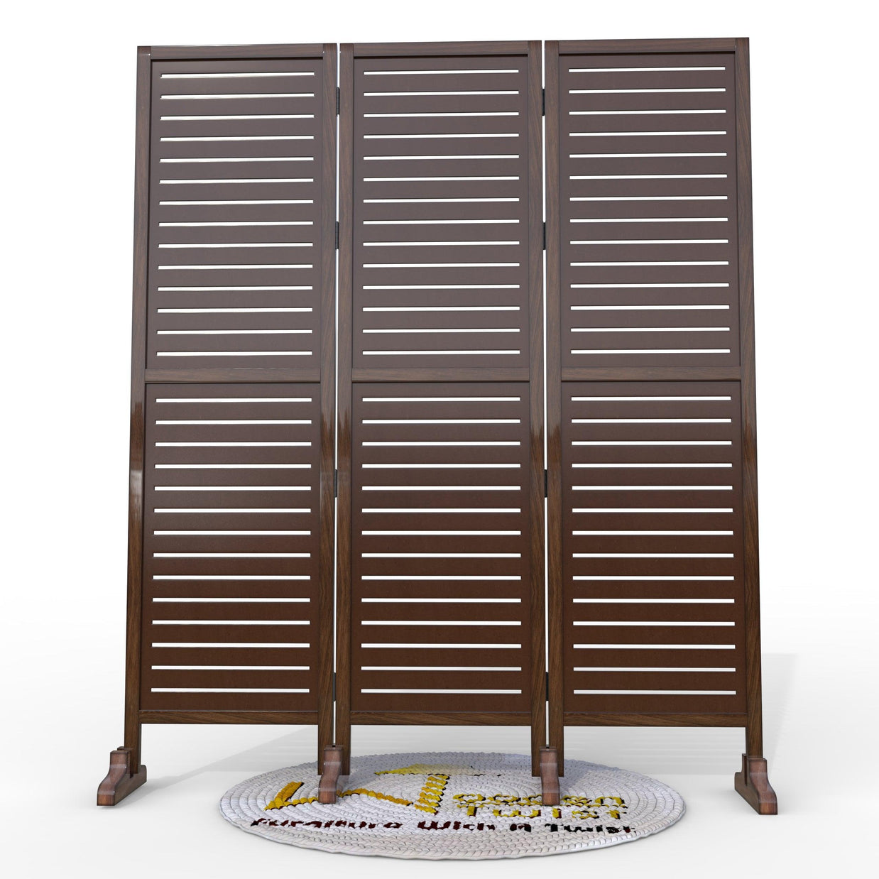 Wooden Twist Rectangular Shape Premium Solid Wood Room Divider ( Brown ) - WoodenTwist