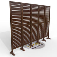 Wooden Twist Rectangular Shape Premium Solid Wood Room Divider ( Brown ) - WoodenTwist