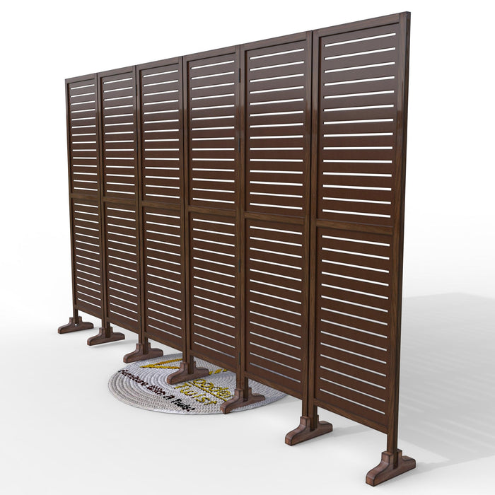 Wooden Twist Rectangular Shape Premium Solid Wood Room Divider ( Brown ) - WoodenTwist
