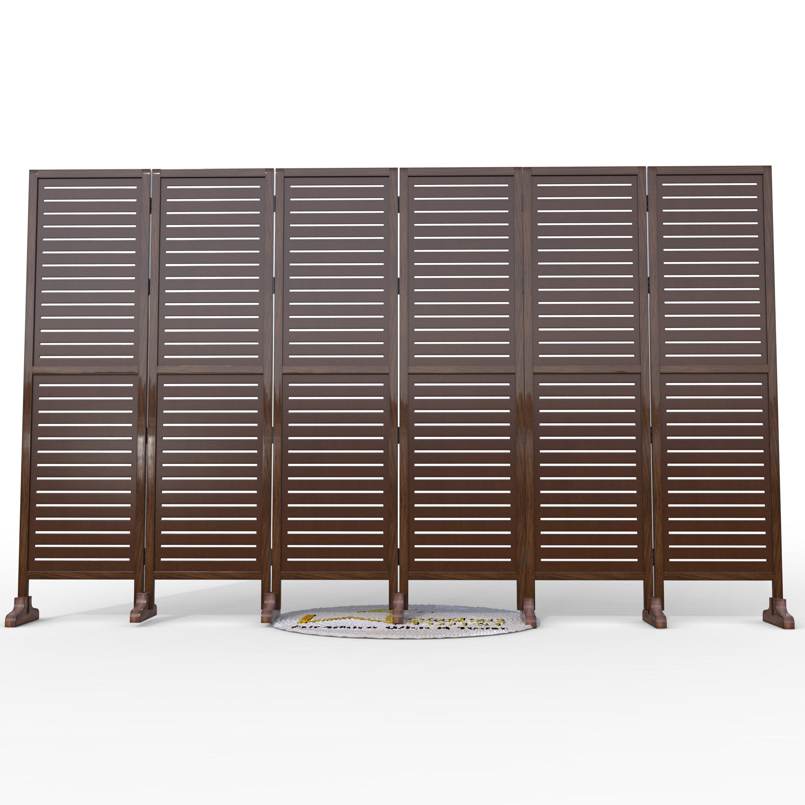 Wooden Twist Rectangular Shape Premium Solid Wood Room Divider ( Brown ) - WoodenTwist