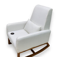 Wooden Twist Boucle Fabric Comfortable Cushion Nursery Rocking Chair with Ottoman - WoodenTwist