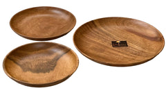 Wooden Round Exquisite Saucer (Set of 3) - WoodenTwist