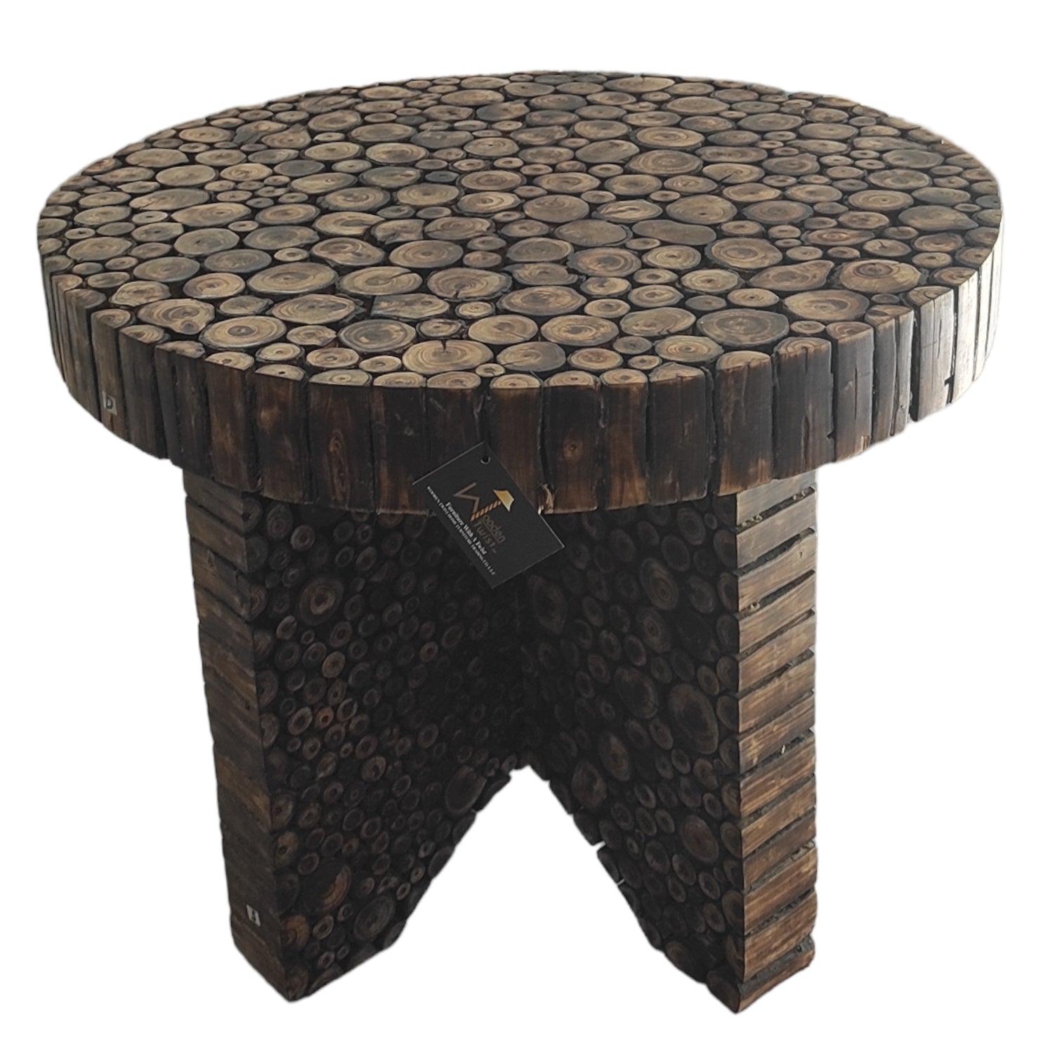 Wooden Antique Round Shaped Coffee Table - WoodenTwist