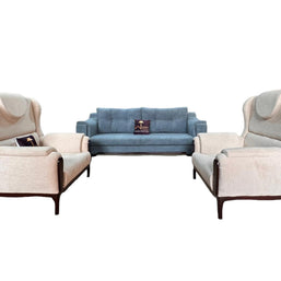 Wooden Twist European Style Teak Wood Interior Sofa Set 3+1+1 - WoodenTwist