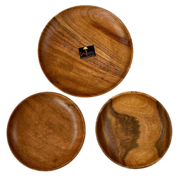 Wooden Round Exquisite Saucer (Set of 3) - WoodenTwist