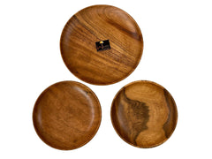 Wooden Round Exquisite Saucer (Set of 3) - WoodenTwist