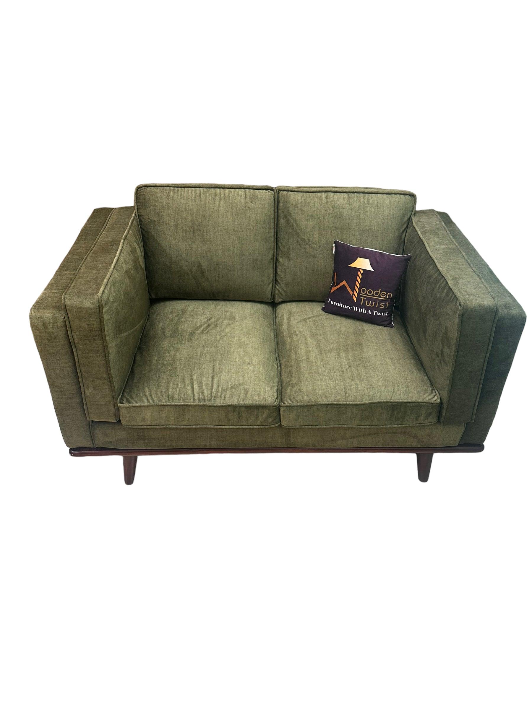 Wooden Twist Stylish Rectangular Modern 3 Seater Sofa ( Green ) - WoodenTwist