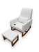 Wooden Twist Boucle Fabric Comfortable Cushion Nursery Rocking Chair with Ottoman - WoodenTwist