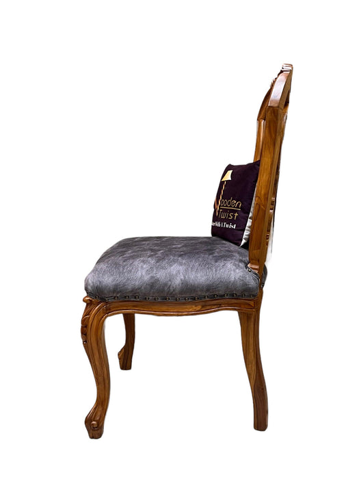 Wooden Twist Bartelso DesignerBack Hand Carved Teak Wood Dining Chair - WoodenTwist