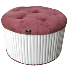 Wooden Twist Banquette Handmade Tufted Solid Wood Pouffe Ottoman - WoodenTwist