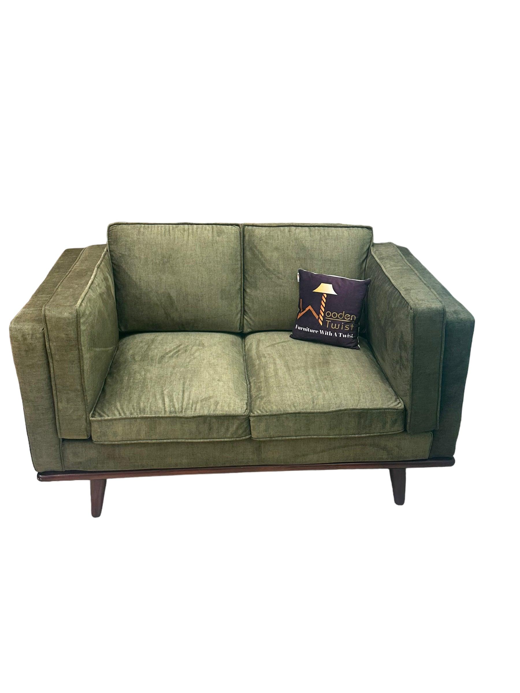 Wooden Twist Stylish Rectangular Modern 3 Seater Sofa ( Green ) - WoodenTwist