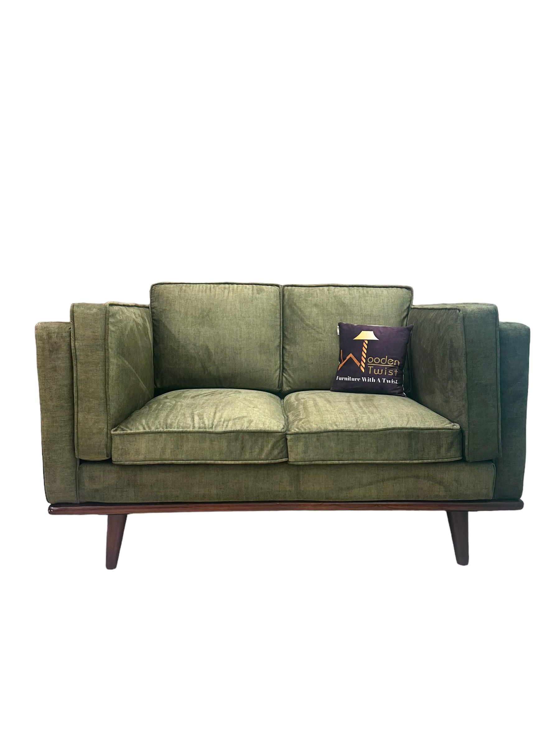 Wooden Twist Stylish Rectangular Modern 3 Seater Sofa ( Green ) - WoodenTwist