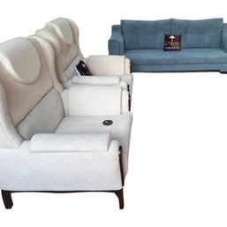 Wooden Twist European Style Teak Wood Interior Sofa Set 3+1+1 - WoodenTwist